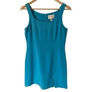 Vintage Hugo Buscati 100% Silk Mini Dress Sz 10 Sky Blue Cocktail Party 90s EUC